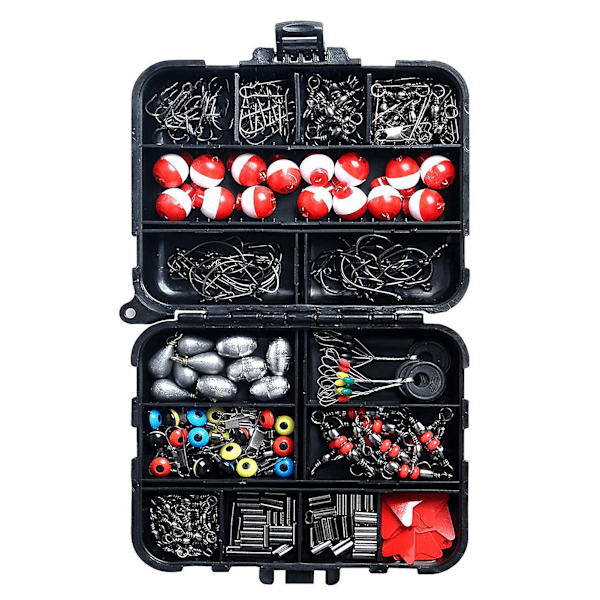 263-dels Fisketillbehörssats med Tackle Box inklusive Tång Jig Hooks Sänke Vikt Swivels Snaps Sänke Glider Karpfiske
