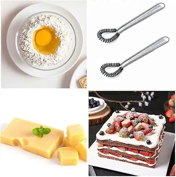2 st Silikonvisp Mini Äggvispare Omrörare Mixer För Mjölk Grädde Sås Honung Kök Bakning Matlagning