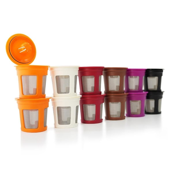 12 stk Gjenbrukbare K-kopper for én kopp kaffetrakter, Universal K-kopp påfyllbare filtre