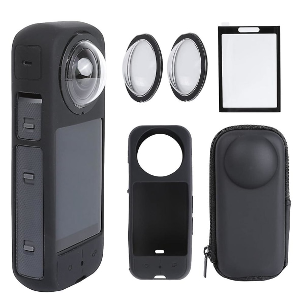 Til X3 kamerabeskyttende tilbehørssæt, linsebeskytter/silikonebeskyttelsesdæksel/skærmbeskyttere/ca.