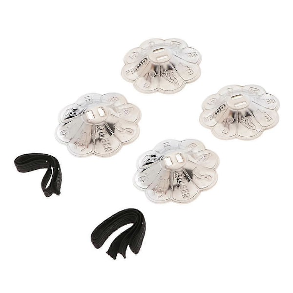 4x Blomformade Magdans Finger Cymbaler Ren Mässing Dans Silver