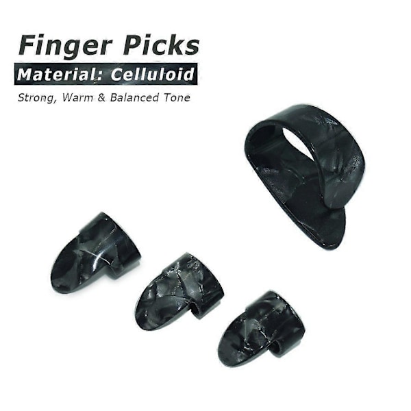 Gitarr Slide Set med 1 Glas Slide, 1 Stål Slide och 1 Mässing Gitarr Slide, 6 St Guitar Picks och 4