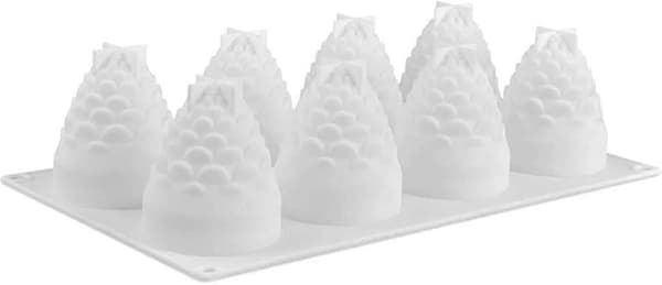 8 Hulrom Ananasform Silikonform 3d Furuform Lysformer Bakeform