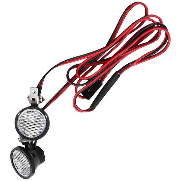LED-lys Lyse Frontlykter Spotlight for 1/10 RC Crawler Bil TRX4 TRX6 Axial SCX10 90046 Rund 2L