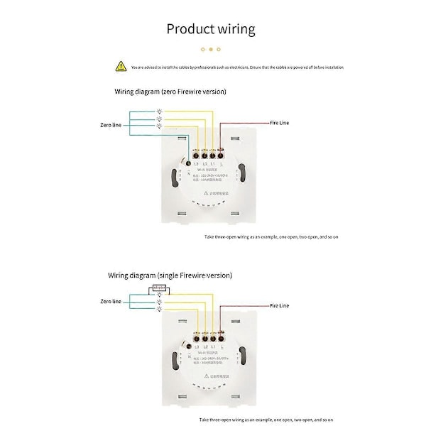 Tuya Smart Switch Wifi og Rf Radiofrekvens Smart Switch Nul-Brandledning 2-Kontakt Grå