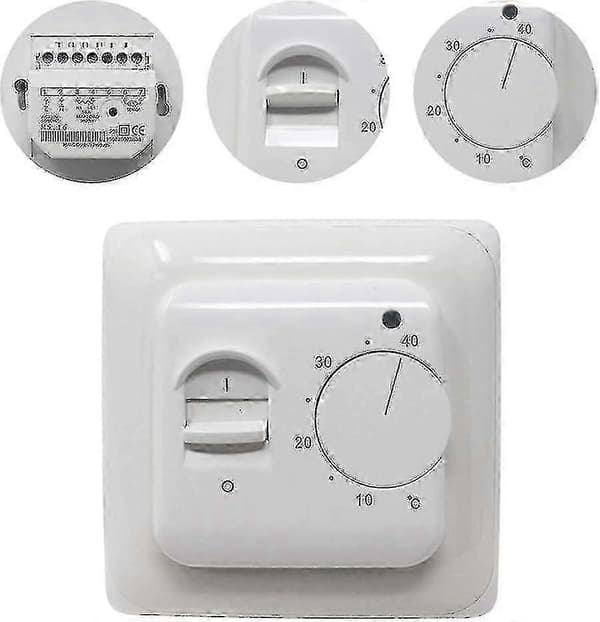 Manuel elektrisk gulvvarmetermostat med AC 220V 16A probe, mekanisk gulvvarmetermostat controller [Energiklasse A+++]