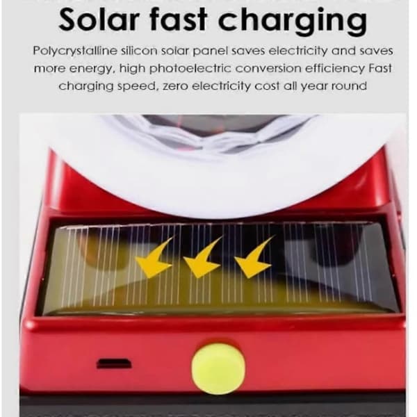 Solarcelleladende Fargerik Magisk Kule RGB Atmosfærelys, Solar-Diskokulelys Red
