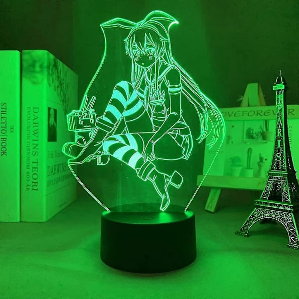 Pojke/flicka Sovrum Anime Kancolle /shimakaze Figur LED-lampa 7/16 Färg Fjärrkontroll Nattlampa 3D Illusion Lampa För Sovrumsinredning USB-lampa Atmosfär