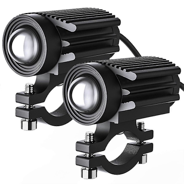 2 st Motorcykel LED Extraljus 12000lm Trefärgad Mini Strålkastare Dimljus 60w 6000k - I Lager