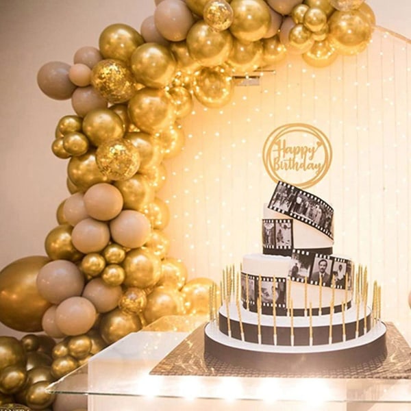 200 st guld metalliska krom latexballonger, 5 tum runda heliumballonger för bröllopsavslutning Anni