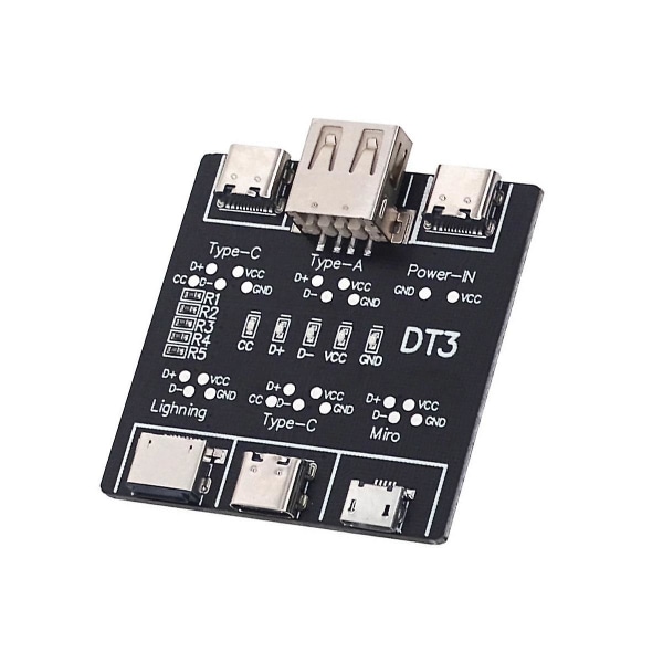 USB Data Line Detection Board för IOS Android Micro-USB Type-C kortslutningsbrytare Detektionskort DT3 USB kabeltestare