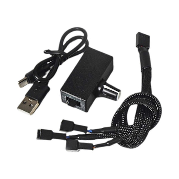 PWM Hastighetsregulator 12V 4-pins PWM Vifte-styring USB TYPE-C Strømforsyning DIY Vannkjøling Kjøler med