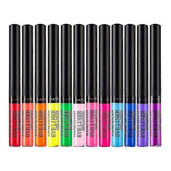 4ml X 12st Färg Matt Eyeliner Pennor Set Flytande Eyeliner Penna Snabbtorkande Vattentät Långvarig