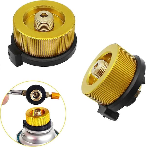 2 stk Camping Gassylinder Adapter Gasskonverteringshode Adapter Dysen Kobling Gasskomfyr Ventil Adapter