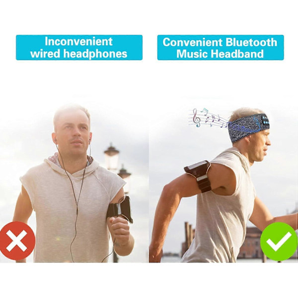 Langattomat unikuulokkeet, urheilu Bluetooth 5.0 -panta mikrofonilla, unisex-panta musiikkikuulokkeet, unimaski nukkumiseen, lenkkeilyyn, kävelyyn, joogaan