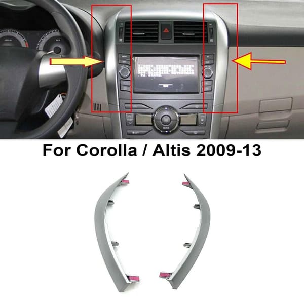 2 stk. Instrumentbræt Trim Dæksel Strip til Altis 2009 2010 2011 2012 2013 Central Kontrol