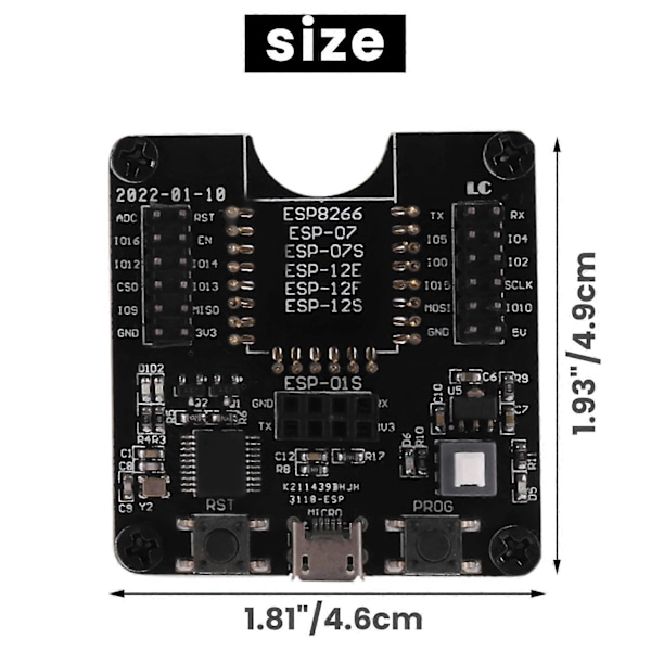 ESP8266 Udviklingskort Brænderkort Systemmodul til ESP-12F ESP-07S ESP-12S ESP-32 ESP-18T