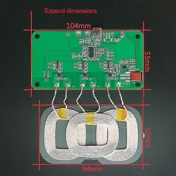 20w 12v 5v 2a Trådløs Hurtiglader Ladesender Modul