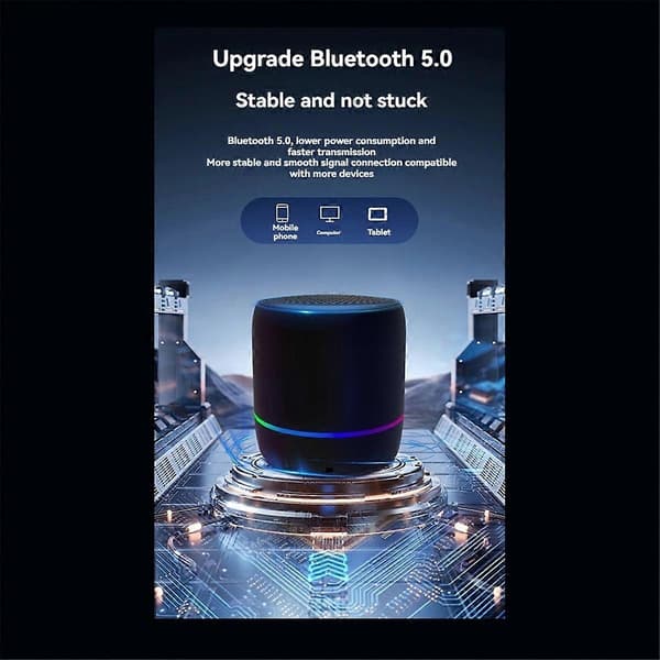 Bærbar Bluetooth-højtaler med AI-stemmestyring Mini Subwoofer