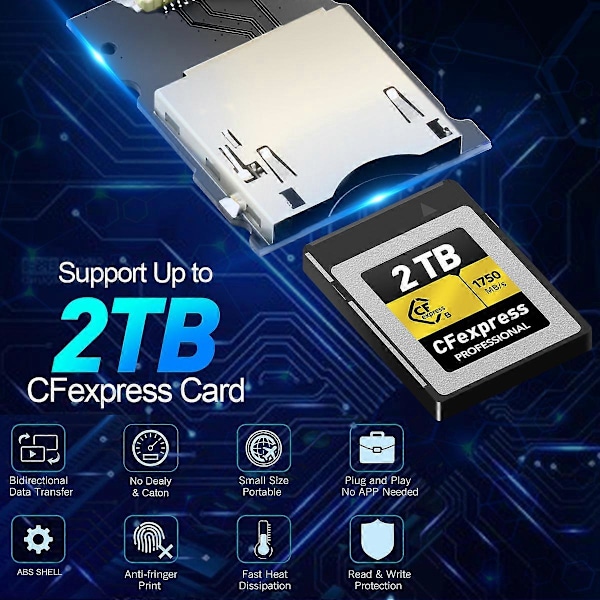 CFexpress Type B -kortinlukija USB3.1 Gen2 Type C -kortinlukija