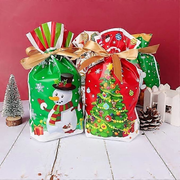 50 stk. julegaveposer med snøre julegaveposer juleposer gaveposer gaveposer juleposer til gaver