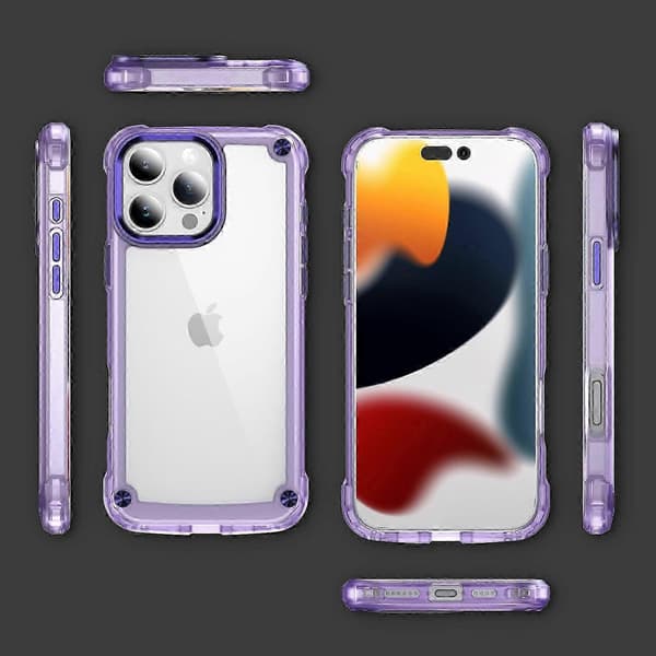 För iPhone 16 Pro Fodral Anti-fall TPU Ram Klart PC Bakstycke -