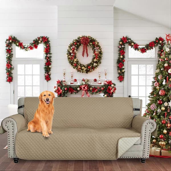 Setetrekk til sofa, vanntette sofatrekk, sofatrekk med armlener, sofabeskyttelse, sofatrekk for katter og hunder, Khaki281*190cm