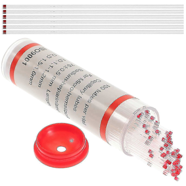 2 Set med 200st Glas Kapillärrör Mikrohematokritrör Smältrör Multifunktionellt Glasrör För Klinik Sjukhus Användning