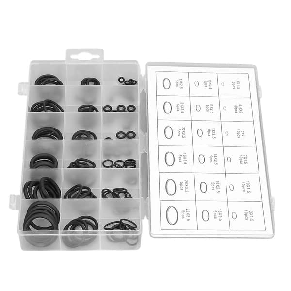 125 st O-ringssortiment Multifunktionell Gummi Slitstark Tätningsbricka Packningssats
