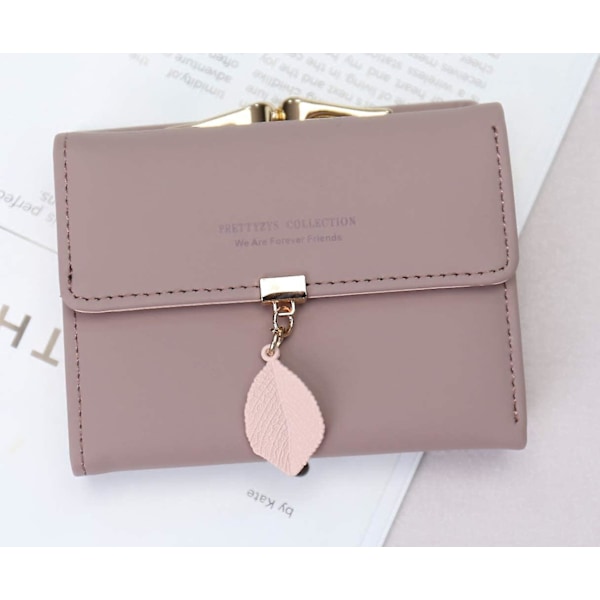 Flickor Dam Liten Clutch Läder Handväska Kort Hållare Plånbok (z-lotus Rosa) Z-lotus Rosa -