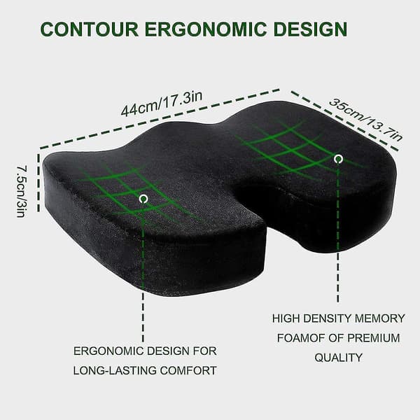 Sittdyna i Memory Foam för Bil, Stol, Rullstol - Anti-trycksår och Ischiaslindring