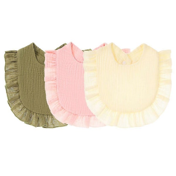 Ny Baby Siklesmekke Rufflekant Barn Baby Ren Bomull Gaze Blonde Smekke Siklelomme-Mixstyle4