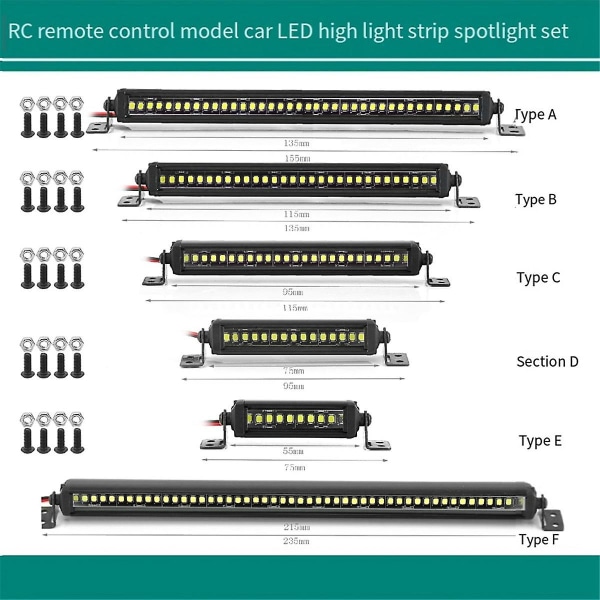 RC Bil Taklampe 24 36 LED Lyslist For 1/10 RC Crawler Axial Scx10 90046/47 Scx24 Wrangler D90 Tr