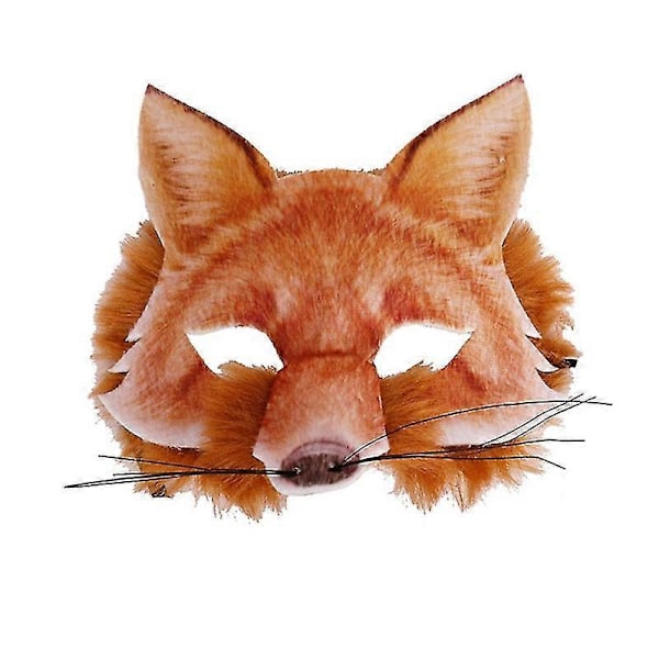 Realistinen tekoturkis Mr. Fox -eläinnaamio aikuisille ja lapsille - Täydellinen teekutsuille ja naamiaiskarnevaaleihin