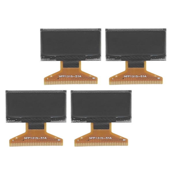 4 st LCD-skärmmodul Tunt plastlager 128 X 64 Liten 30PIN Skärmmodul 0,96 tum Gul Blå Visning YEMAA