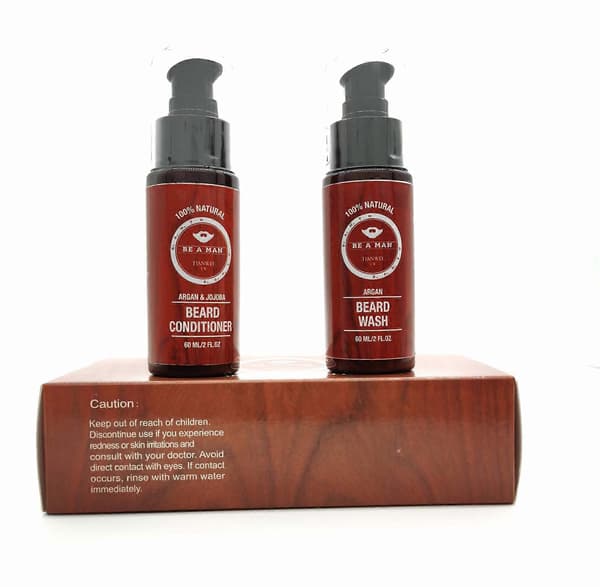 Be A Man Skäggschampo och Skäggbalsam Set Minskar Skäggklyvning 60ml