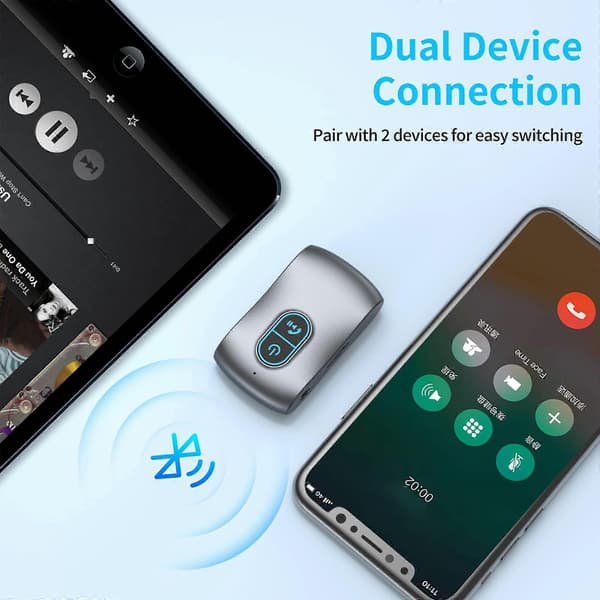 Auton Bluetooth-sovitin, Bluetooth 5.3 Lähetin Vastaanotin Melunvaimennus, Kannettava 3.5mm Aux Bluetooth-sovitin Handsfree