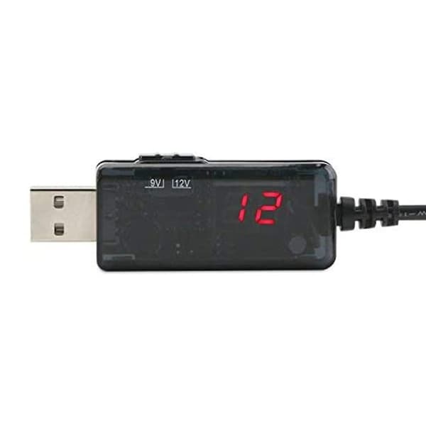 USB 5V til 9V 12V Step Up Volt Transformer Strømkontrollinje med LED-skjerm