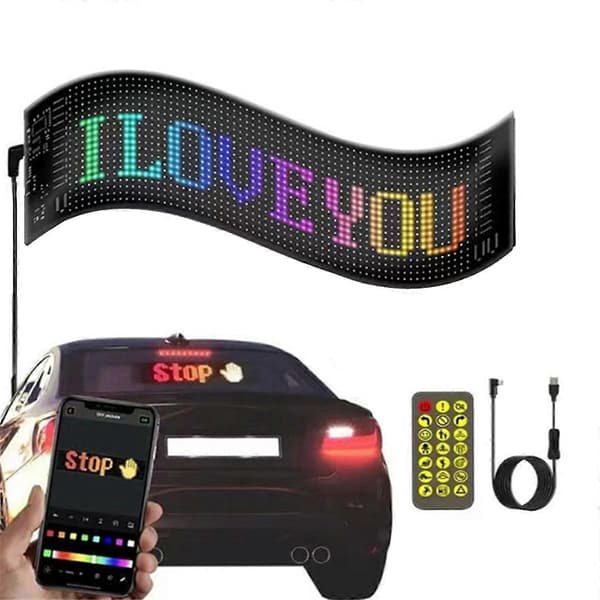 LED-logotyp för bil, APP LED-matrispixelpanel, nattlampa, DIY-programmerbar flexibel LED-display för bil och lastbil