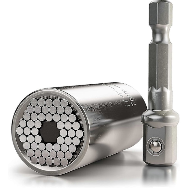 Premium Universalnyckel-hylsnyckel Multifunktionell-universell Mutter Reparationshandverktyg 7-19mm Med Adapter