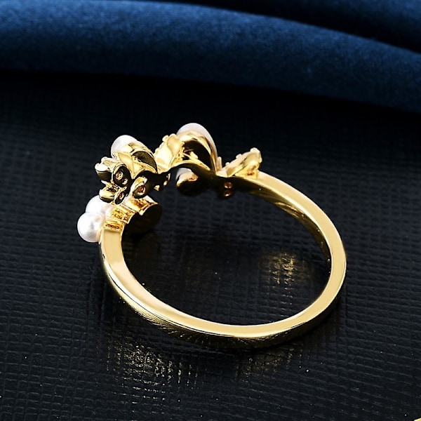 Öppen Ring Justerbar Fjäril: Falsk Pärla Midi Finger Ring Smycke Knuckle Ring
