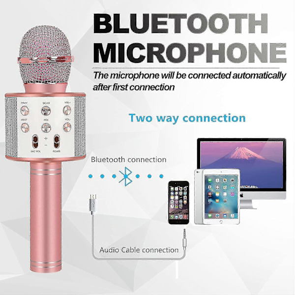 Fødselsdagsgaver, trådløs Bluetooth karaoke mikrofon 6417242324193