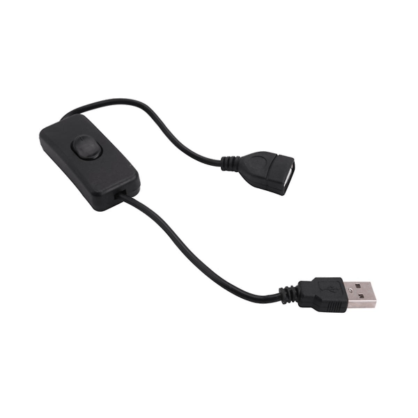 5 stk 28 cm USB-kabel hann til hunn med på/av-bryter for USB-lampe, USB-vifte, strømforsyning Li