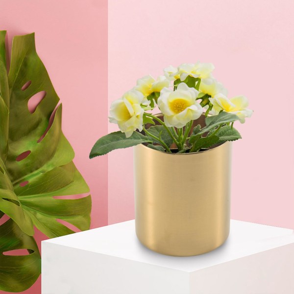 Gul Blomma Vas Pennställ Skrivbordsförvaring Behållare För Hem Kontor - Cylinder