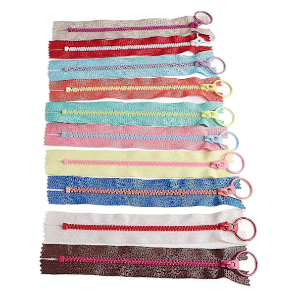 10 st DIY Väskdragkedjor för Sömnad 10 Färger Resin Dragkedja Delbar Jacka Dragkedjor för Klädpåsar Hemtextil 20 cm