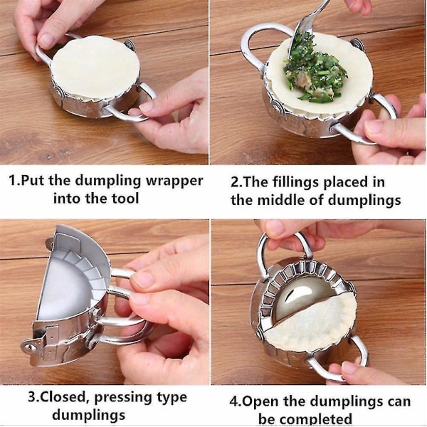 Miljövänliga bakverksverktyg Rostfritt stål Dumpling Maker Wraper Deg Cutter Paj Ravioli Dumpling Mould