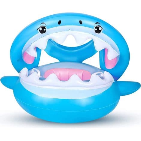 Baby PVC Pool Float Småbørnsflyder med oppustelig kaleche Haj Spædbarns Pool Float til børn 6-36 måneder
