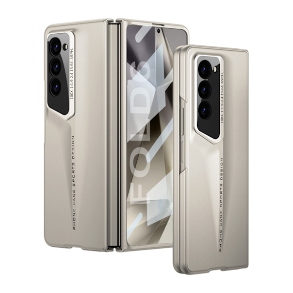 Nyt Samsung zfold6 ultratyndt mobiltelefoncover frostet hårdt skal pc simpelt vindblad skal film alt-i-et anvendeligt Titanium Gray