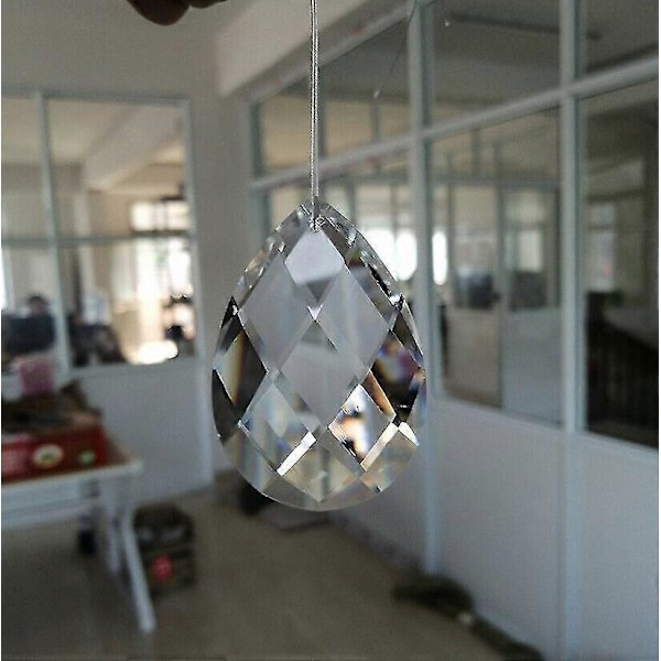 1kpl 80mm Pisaranmuotoinen Kristalliprisma Aurinkosieppari Kirkas Lasikruunu Kristalliosat DIY Riippuva Riipus Korut Välilevy Viistehiottu