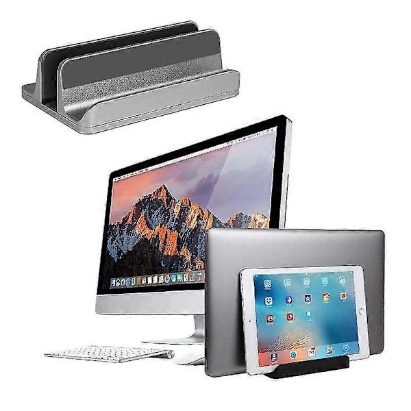 Vertikalt Laptopställ D, Justerbart Laptopställ D, Silver